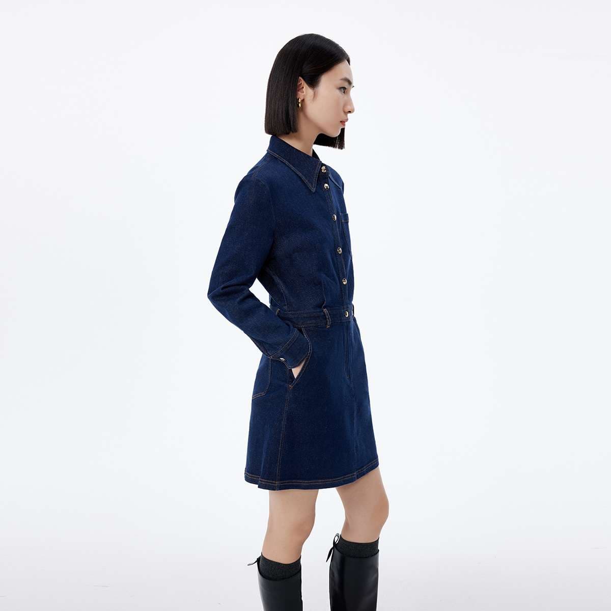 デニムワンピース デニムシャツワンピース