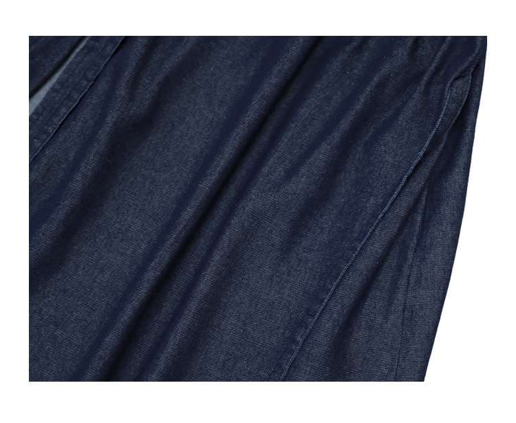 デニムワンピース レイヤードスタイル ラップワンピース