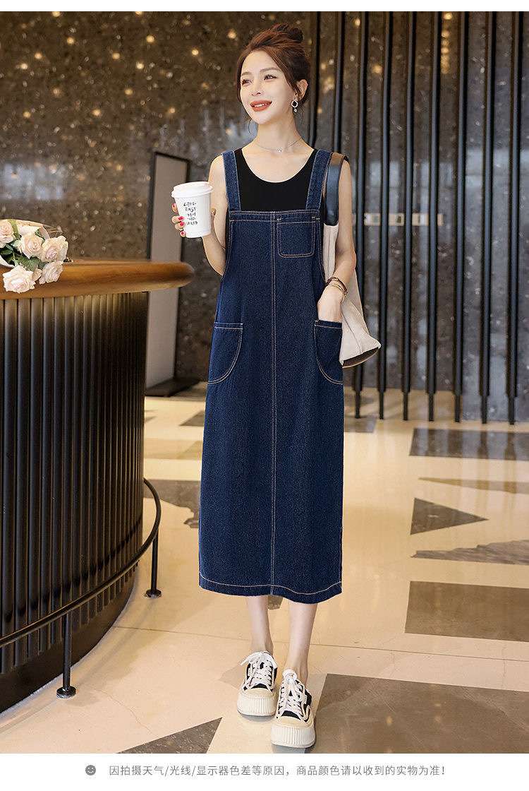 デニムワンピース シンプルデニムジャンパースカート